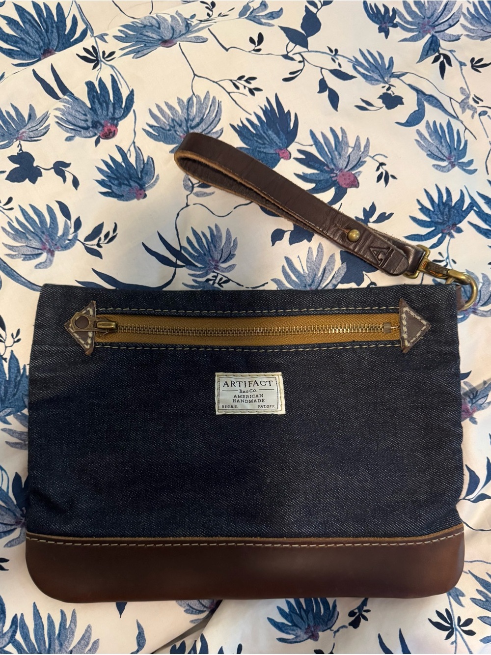 Artifact Bag Co. American Handmade Denim & Leather Wristlet Clutch